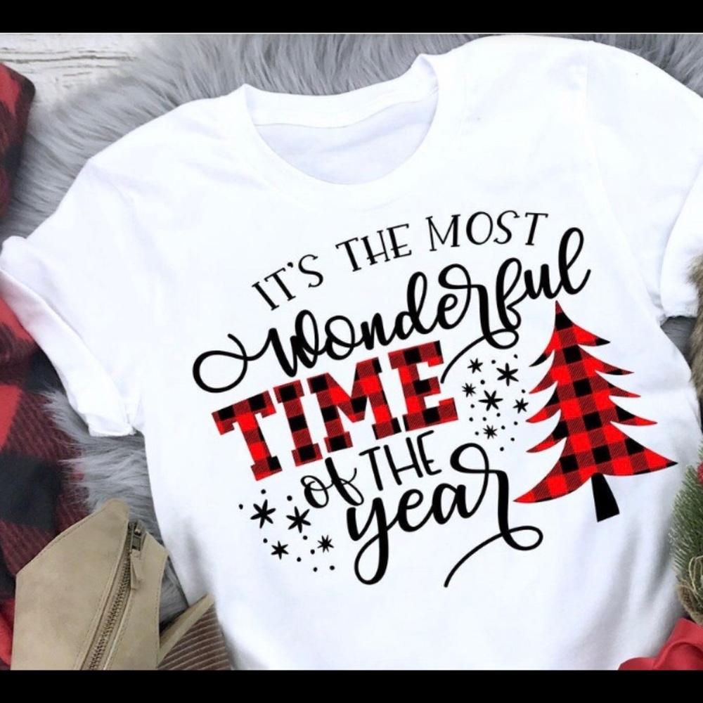 Most Wonderful Time with Buffalo plaid T-shirt